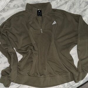 Adidas Olive Green Half-Zip Sweatshirt (Worn  twice)